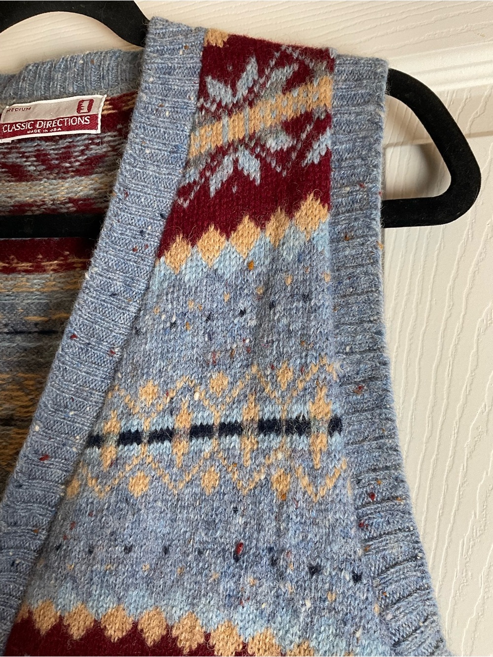 Vintage Classic Directions Fair Isle Shetland Wool Sweater Vest Medium - Picture 5 of 15